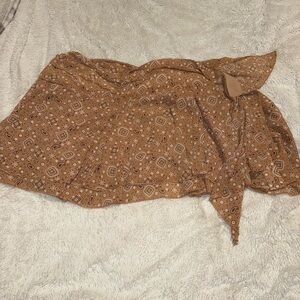 Aerie Brown Bandana Wrap Skirt XXL